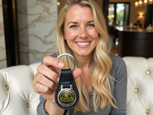 Lotus Schlüsselringe für Herren Stabiles Kunstleder Design